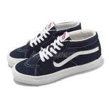 vans og sk8-mid lx	suede canvas navy white