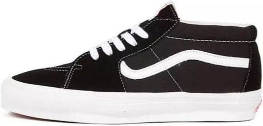 vans og sk8-mid lx suede canvas black white