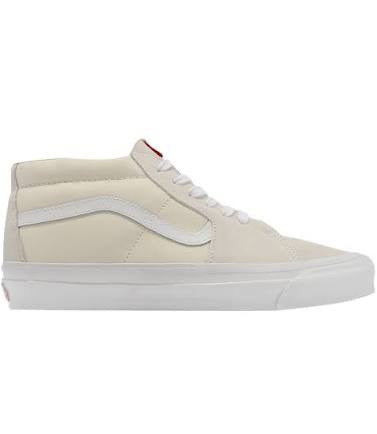 vans og sk8-mid lx suede canvas white/white