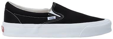 vans og classic slip on	black true white